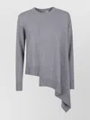 Alexander Mcqueen Asymmetrical Crew Neck Sweater In Gray