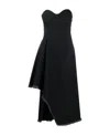 Alexander Mcqueen Asymmetric Organic Black Denim 12oz Dress In Black