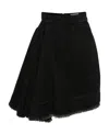 Alexander Mcqueen Asymmetric Denim Skort In Black