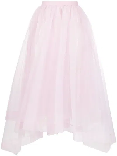 Alexander Mcqueen Asymmetric-design Tiered-skirt In Pink