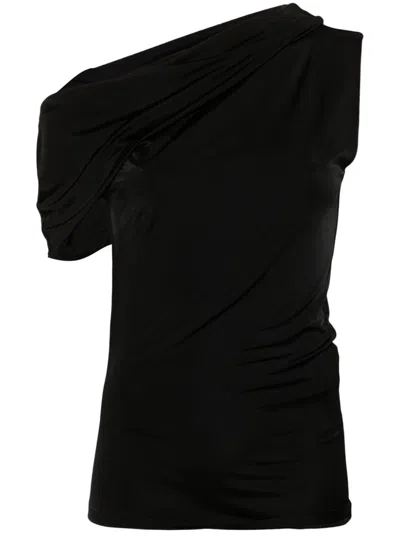 Alexander Mcqueen Asymmetric-design Top In Black