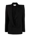 Alexander Mcqueen Tailored Wool Blazer With Back Slit In Black