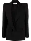 Alexander Mcqueen Asymmetric Double-breasted Blazer In Black