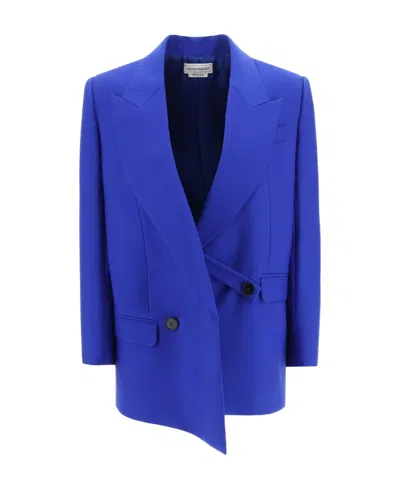 ALEXANDER MCQUEEN ALEXANDER MCQUEEN ASYMMETRIC DOUBLE-BREASTED TAILORED BLAZER