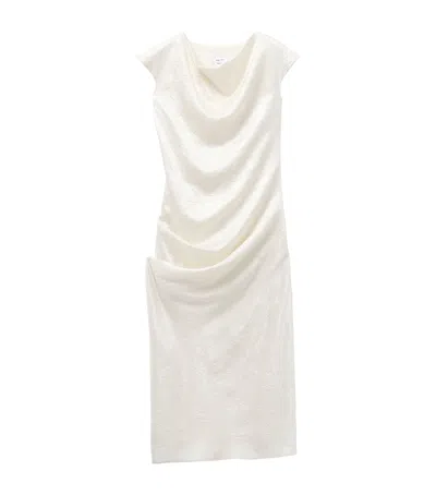Alexander Mcqueen Asymmetric Draped Dress In White