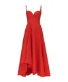 Alexander Mcqueen Asymmetric Flared Midi Dress In Red