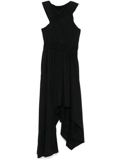 ALEXANDER MCQUEEN ASYMMETRIC GATHERED DRESS