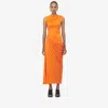 Alexander Mcqueen Asymmetric Gathered Dress In Orange