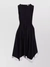 Alexander Mcqueen Asymmetric Lace Hem Sleeveless Midi Dress