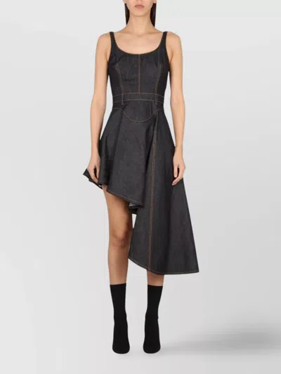 Alexander Mcqueen Asymmetric Hem Sleeveless Dress