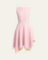 Alexander Mcqueen Asymmetric Lace Hem Sleeveless Midi Dress