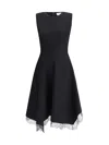 Alexander Mcqueen Women Asymmetric Midi Dress In Black