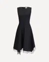 Alexander Mcqueen Asymmetric Midi Dress In Black