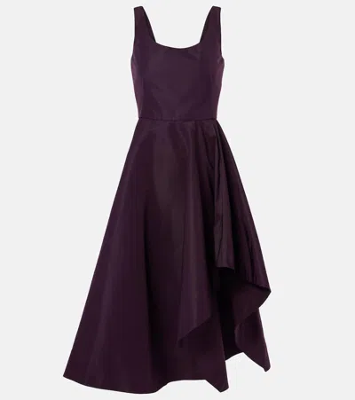 Alexander Mcqueen Asymmetric Midi Dress In Night Shade