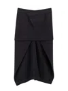 Alexander Mcqueen Asymmetric Skirt In Black