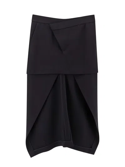 ALEXANDER MCQUEEN ASYMMETRIC MIDI SKIRT