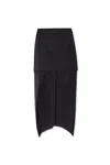 Alexander Mcqueen Women's Asymmetrical Skirt In Black