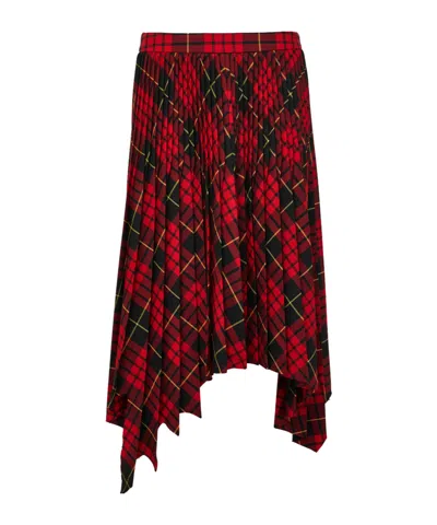 Alexander Mcqueen Asymmetric Midi Skirt In Red