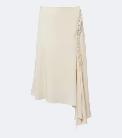Alexander Mcqueen Asymmetric Midi Skirt In Neutral