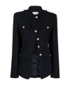 Alexander Mcqueen Alexander Mc Queen Single Breasted Navy Wool Jacket In Blue
