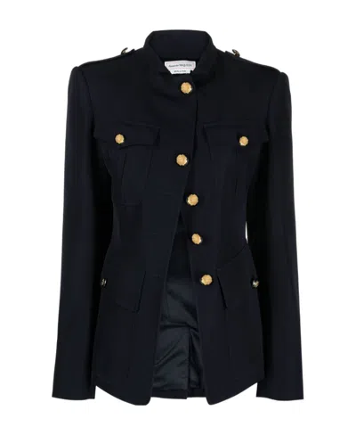 ALEXANDER MCQUEEN ALEXANDER MCQUEEN SINGLE-BREASTED TWILL JACKET