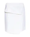 Alexander Mcqueen Wrap Skirt With Lateral Zip Closure In White