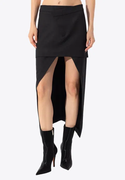 Alexander Mcqueen Asymmetric Paneled Midi Skirt