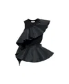 Alexander Mcqueen Alexander Mc Queen Asymmetric Ruffle Hybrid Top In Black
