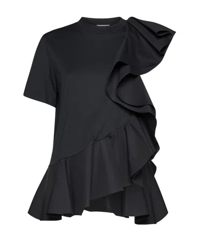 ALEXANDER MCQUEEN ALEXANDER MCQUEEN ASYMMETRIC RUFFLED CREWNECK TOP