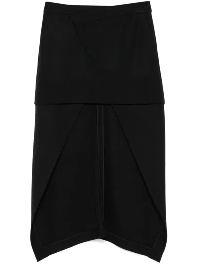 Alexander Mcqueen Asymmetric Skirt In Black