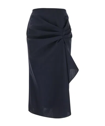 ALEXANDER MCQUEEN ALEXANDER MCQUEEN ASYMMETRIC GATHERED MIDI SKIRT