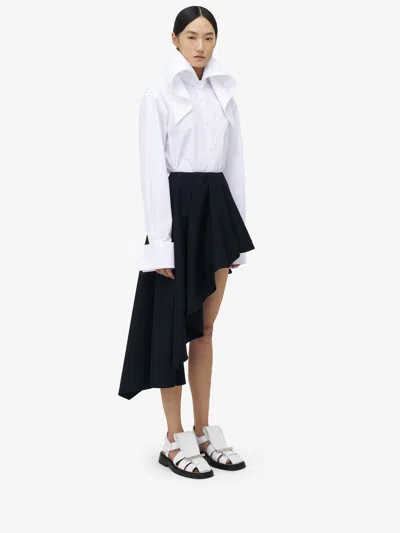 Alexander Mcqueen Asymmetric Skirt In Navy