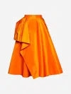 ALEXANDER MCQUEEN ASYMMETRIC TAFFETA MIDI SKIRT