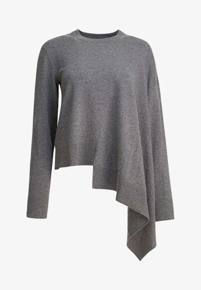 ALEXANDER MCQUEEN ASYMMETRIC WOOL AND CASHMERE SWEATER