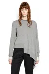 Alexander Mcqueen Asymmetric Wool Cashmere Jumper In Gray