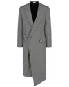 Alexander Mcqueen Asymmetrical Houndstooth Coat Man Coat Multicolored Size 42 Wool