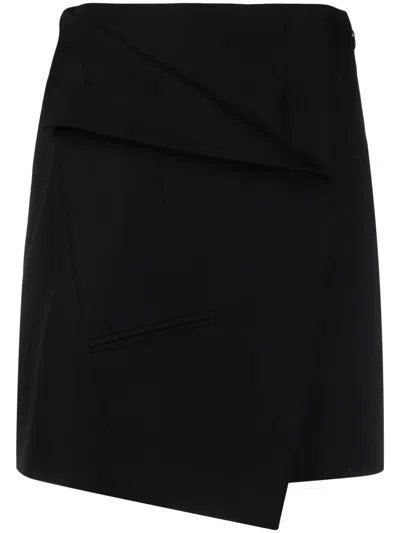 Alexander Mcqueen Alexander Mc Queen Asymmetrical Mini Skirt In Black
