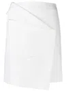 Alexander Mcqueen Wrap Skirt With Lateral Zip Closure In White