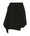 Alexander Mcqueen Asymmetric Wrap-skirt In Black