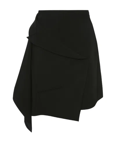 Alexander Mcqueen Asymmetric Wrap-skirt In Black