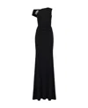 Alexander Mcqueen Asymmetrical Crystal Tie Dress In Black