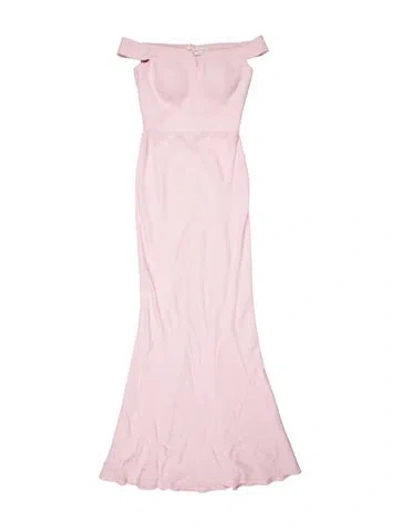 Pre-owned Alexander Mcqueen Asymmetrical Long Dress In Pink