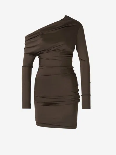 Alexander Mcqueen Asymmetrical Mini Dress In Green