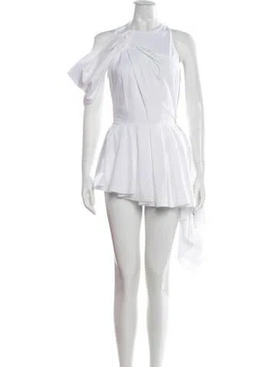 Pre-owned Alexander Mcqueen Asymmetrical Mini Dress In White