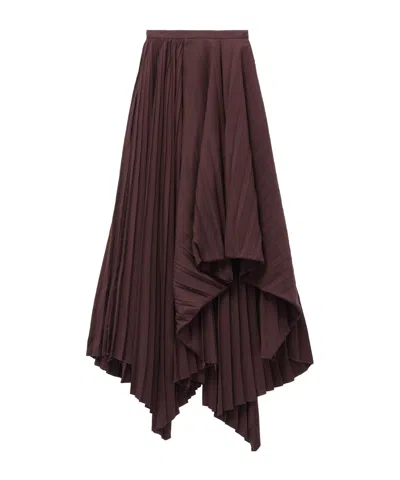 Alexander Mcqueen Asymmetrical Pleated Skirt In Black