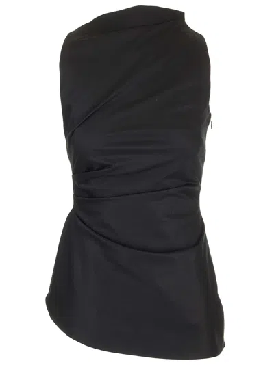 Alexander Mcqueen Asymmetrical Sleeveless Top Tops Black