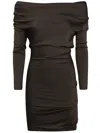 Alexander Mcqueen Brown Stretch Jersey Minidress In Brown