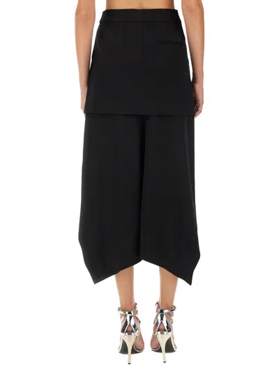 Alexander Mcqueen Asymmetrical Wool Skirt In Black