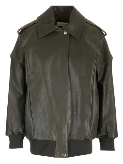 Alexander Mcqueen Aviator Bomber Jacket In Green