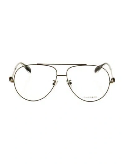 Pre-owned Alexander Mcqueen Aviator Eyeglasses In Black